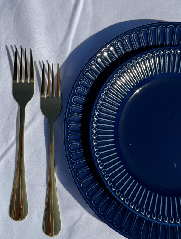 Blauw dinerbord groot deluxe - Afbeelding 2