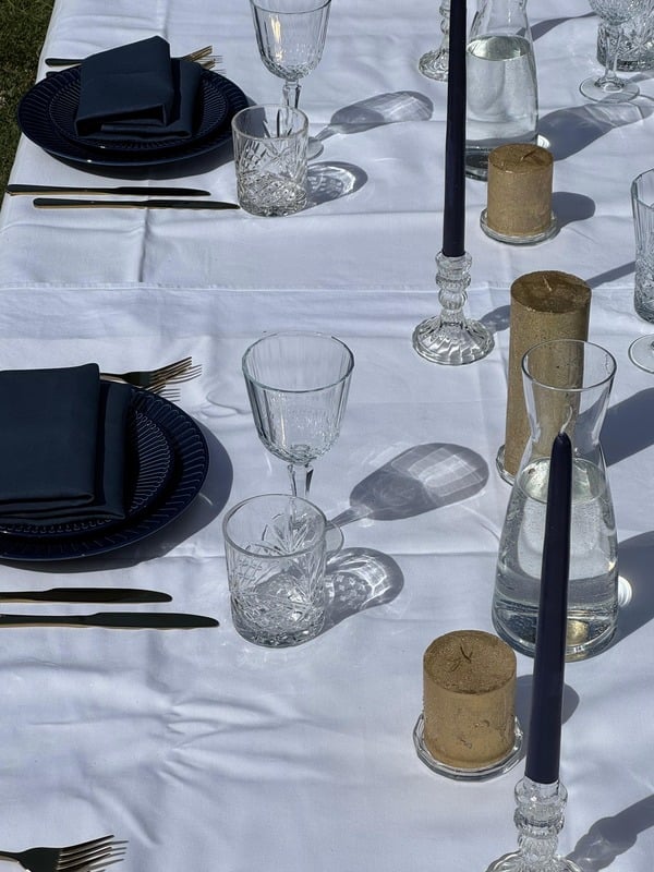 Blauw dinerbord groot deluxe - Afbeelding 4